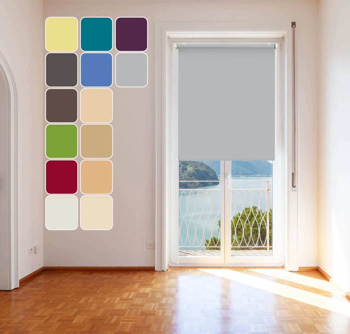 DomDeco Rollo Tageslicht Klemm Fix Silber Grau