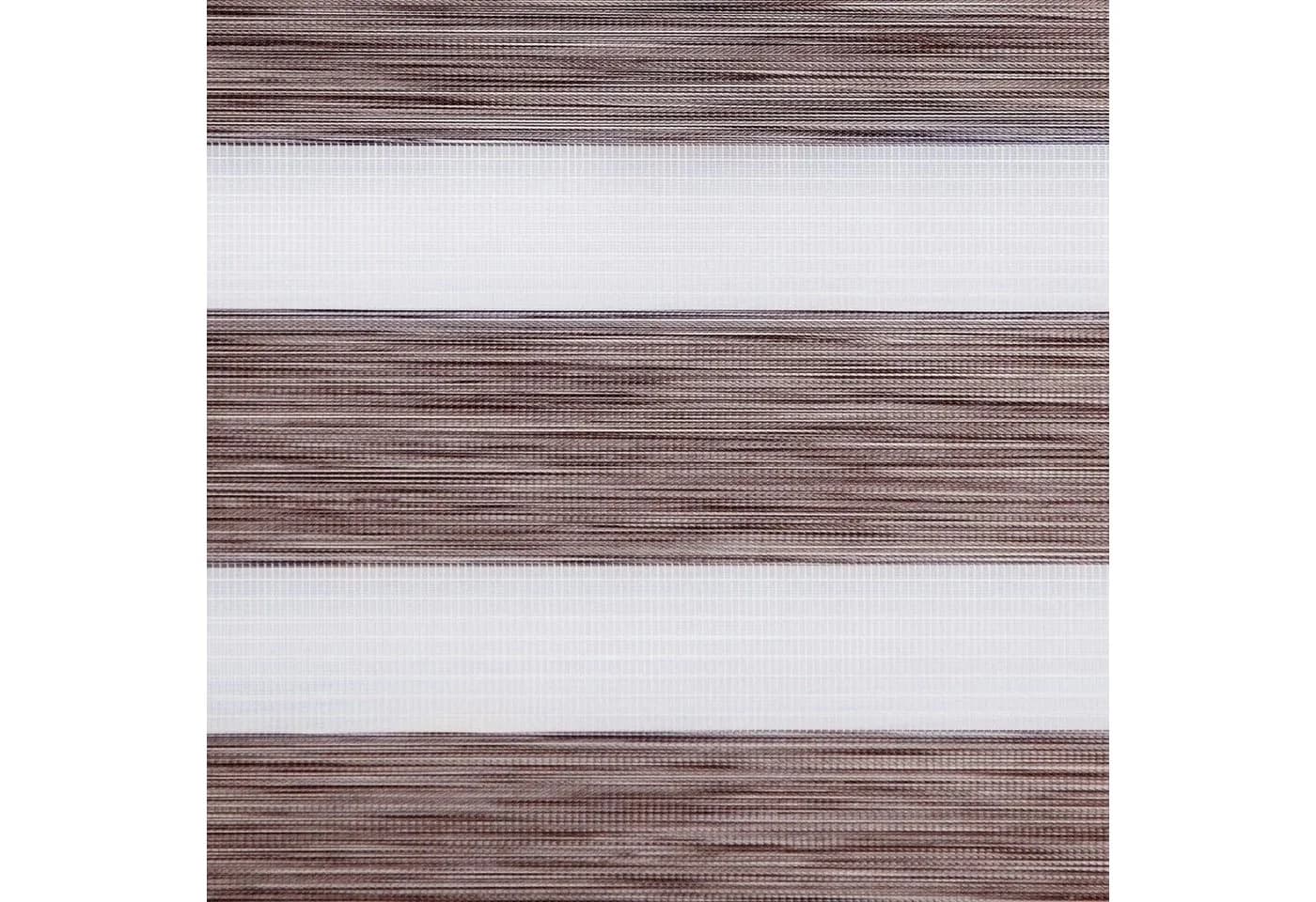 Clever-Kauf-24 Doppelrollo Klemmfix 3 in 1 Wood braun ohne Bohren