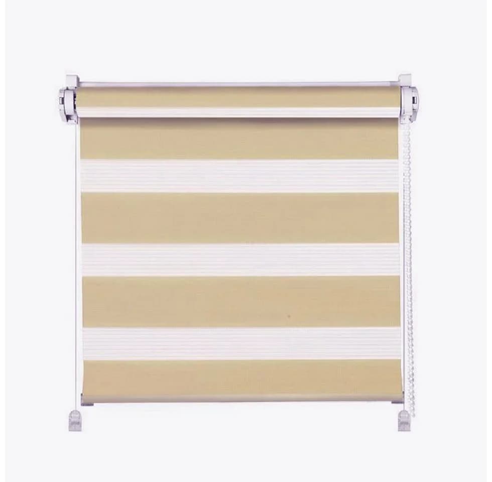 Clever-Kauf-24 Doppelrollo Klemmfix Click Beige 3-in-1 Duo-Rollo - Bild 2