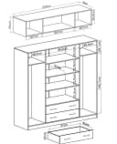 Marmex Möbel Drehtürenschrank SMART 1N/C Kleiderschrank beige/grau Bild 3
