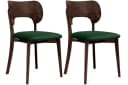KONSIMO® Holzstuhl LYCO Set 2 St. Walnuss Massivholz Veloursitz Bild 2