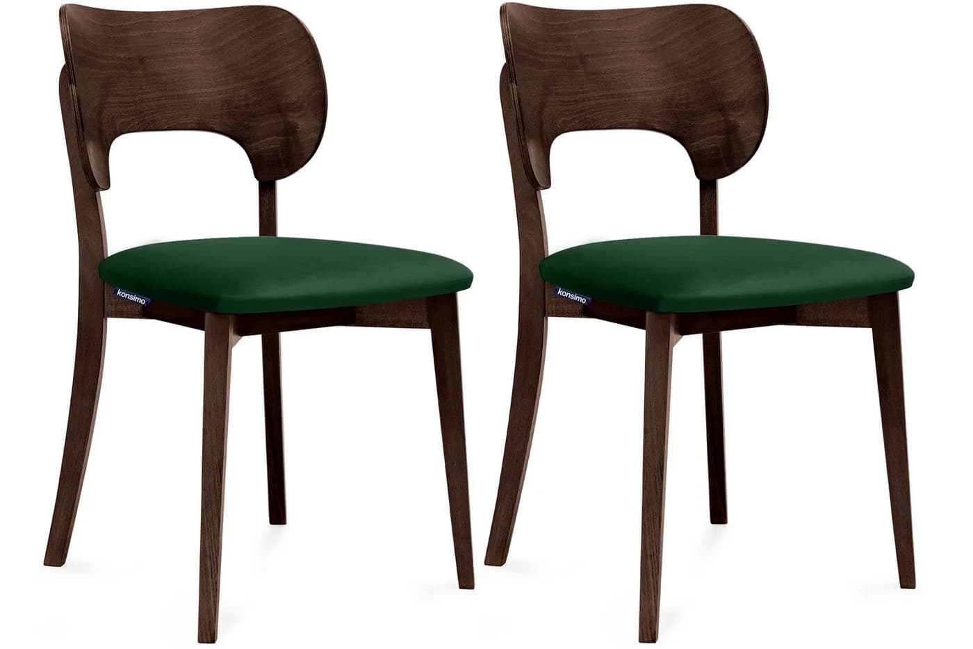 KONSIMO® Holzstuhl LYCO Set 2 St. Walnuss Massivholz Veloursitz - Bild 2