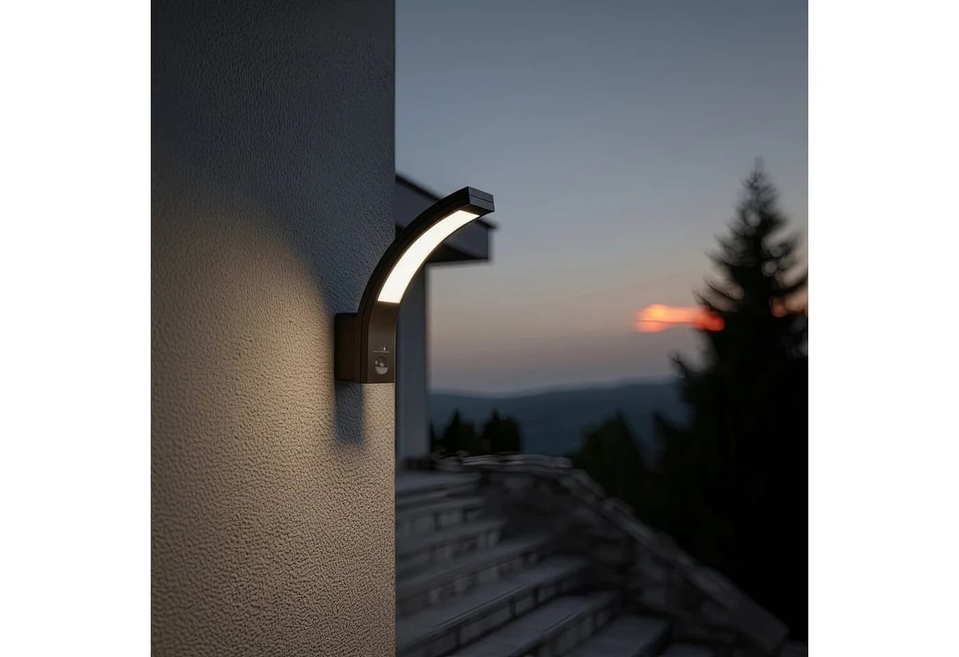 Maclean LED Außen-Wandleuchte MCE244 Grau Bewegungssensor IP54