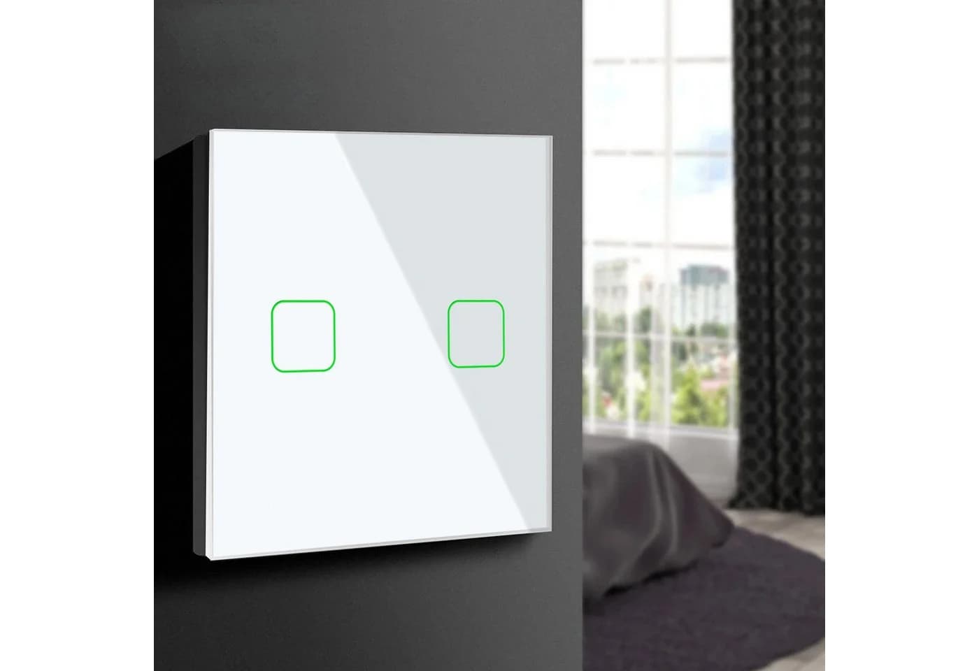 Maclean Touch-Lichtschalter MCE703 Weiß Gehärtetes Glas