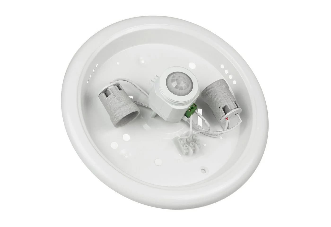Maclean Deckenleuchte MCE324 für 2 LED-Birnen mit E27-Gewinde Bewegungssensor Ø 23 cm, ohne Leuchtmittel, Runde Deckenlampe 360 ° IP20 Intelligente Beleuchtung für Ihr Zuhause