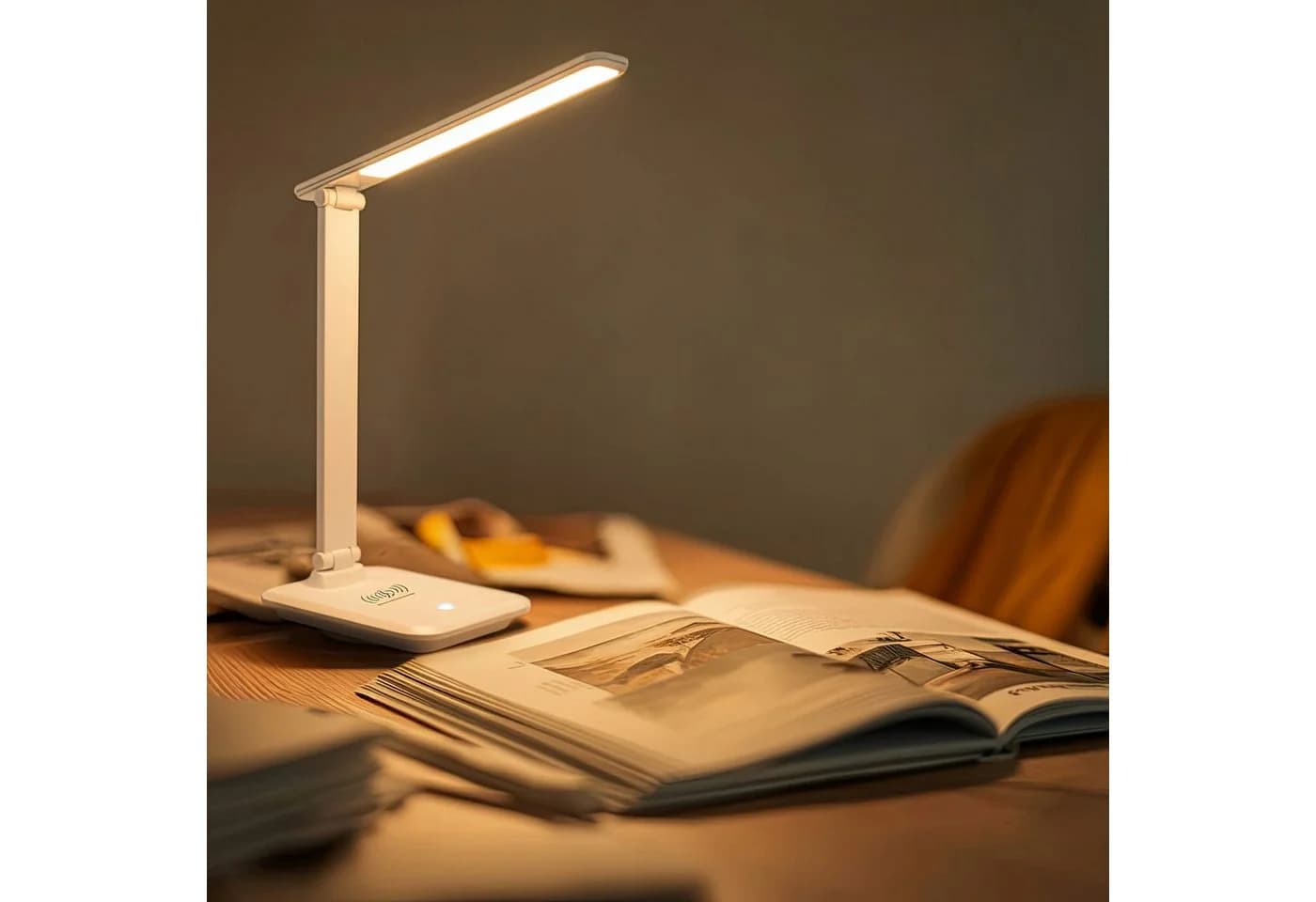 Maclean LED Schreibtischlampe MCE616 mit Qi-Ladegerät Weiß/Schwarz - Bild 3