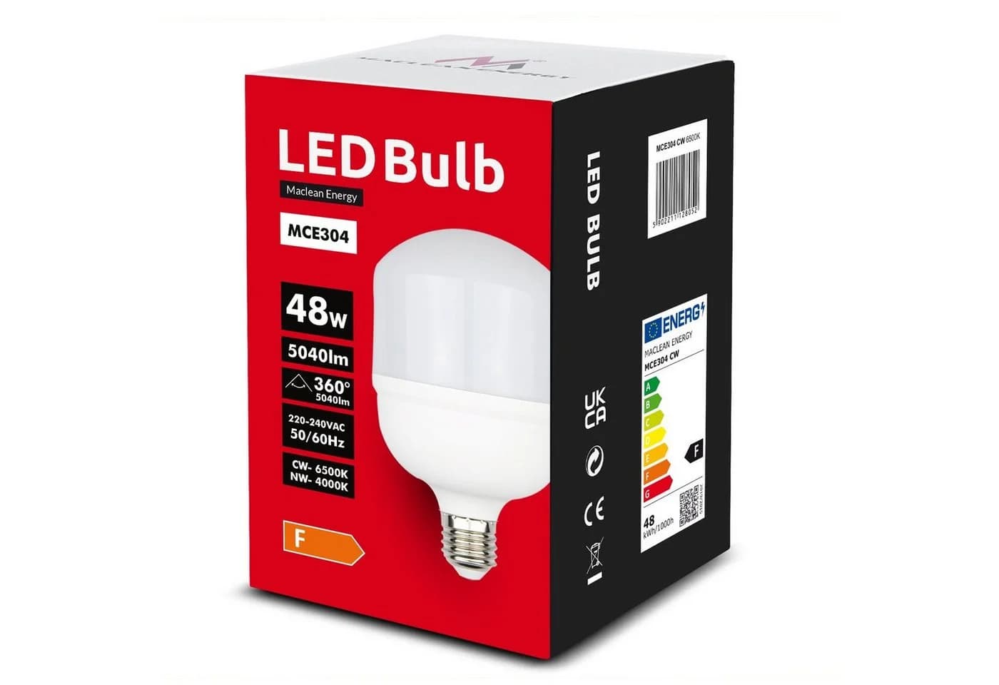 Maclean LED-Leuchtmittel MCE304 CW, E27, 48W, 5040 Lumen, Kaltweiß