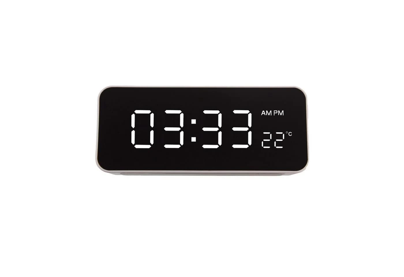 GreenBlue Wecker GB397 mit Thermometer und USB-Stromversorgung Weiß