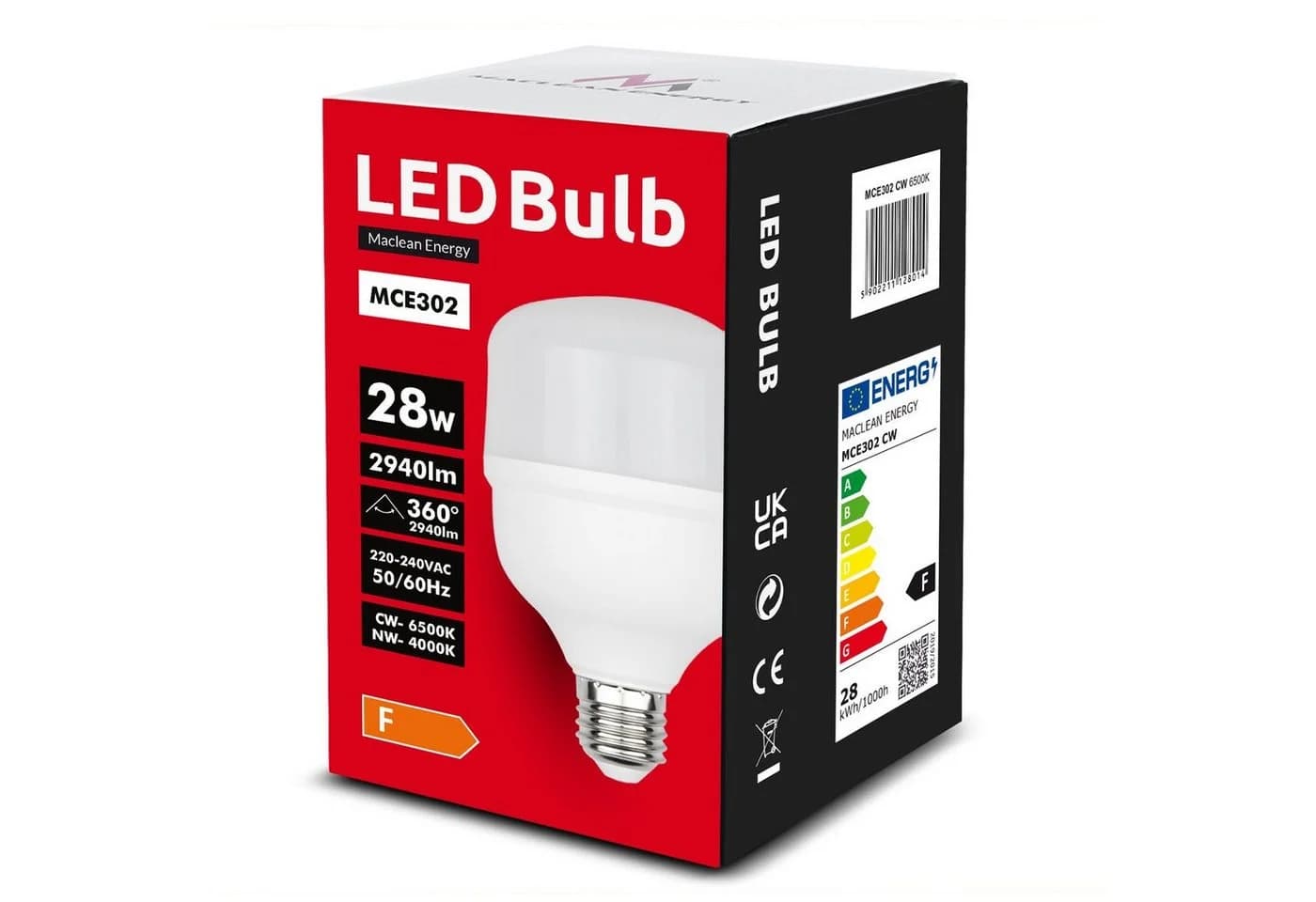 Maclean LED-Leuchtmittel MCE302 NW E27 4 St. Neutralweiß 28W 2940 Lumen - Bild 3