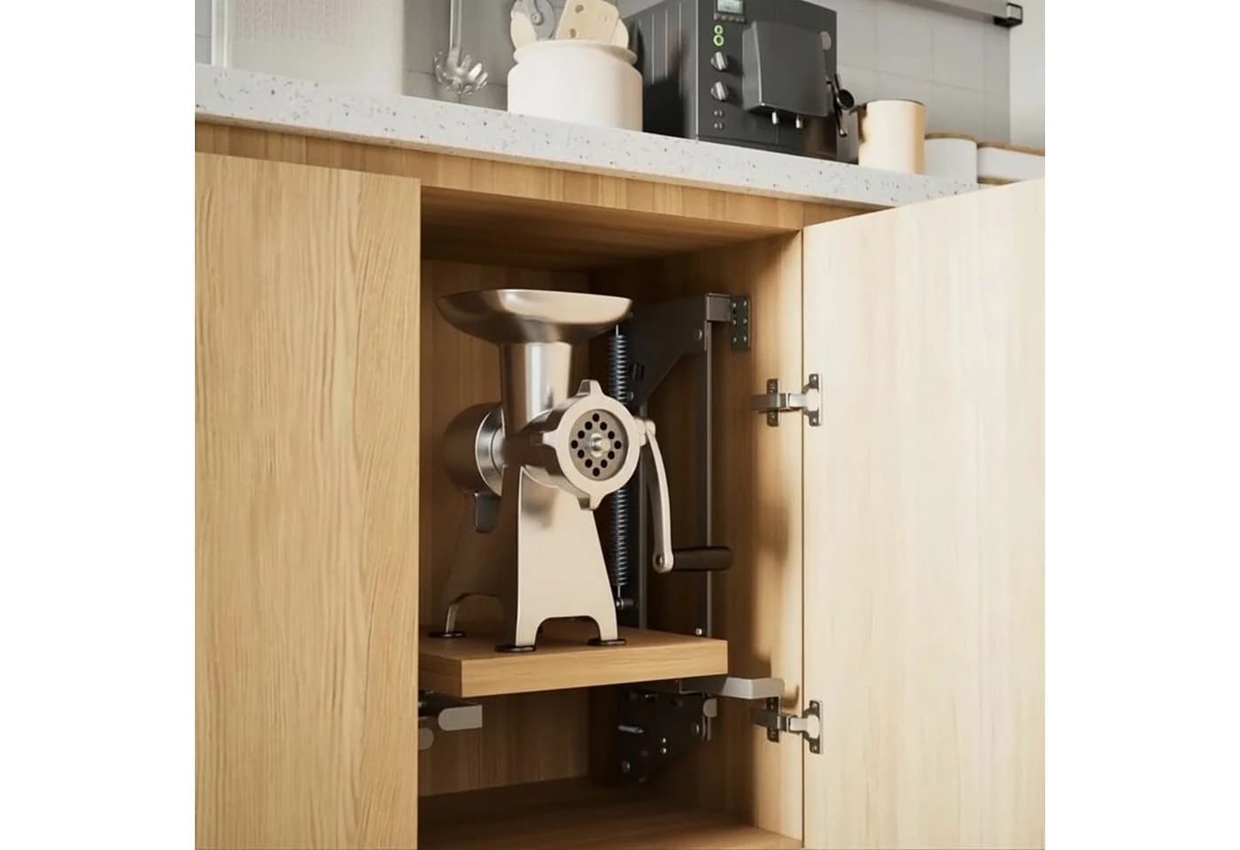 Maclean Schrankaufsatz MC-497 Lift Silber Ausziehbares Küchenregal