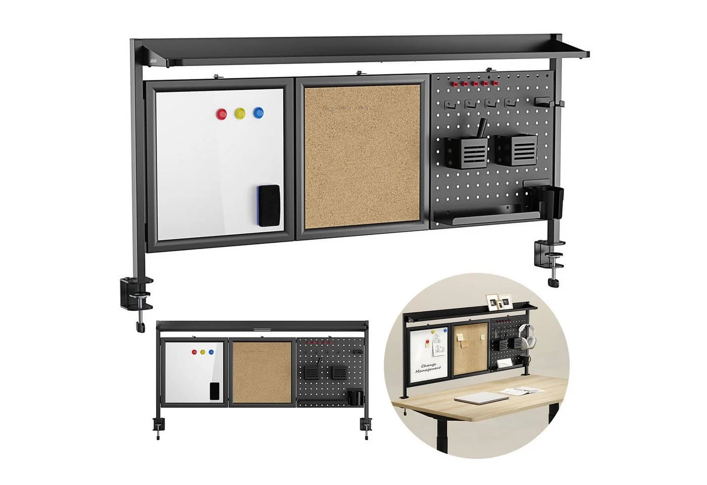 Ergo Office ER-300 Schreibtisch-Organizer mit Korkplatte und Magnetplatte - Bild 2