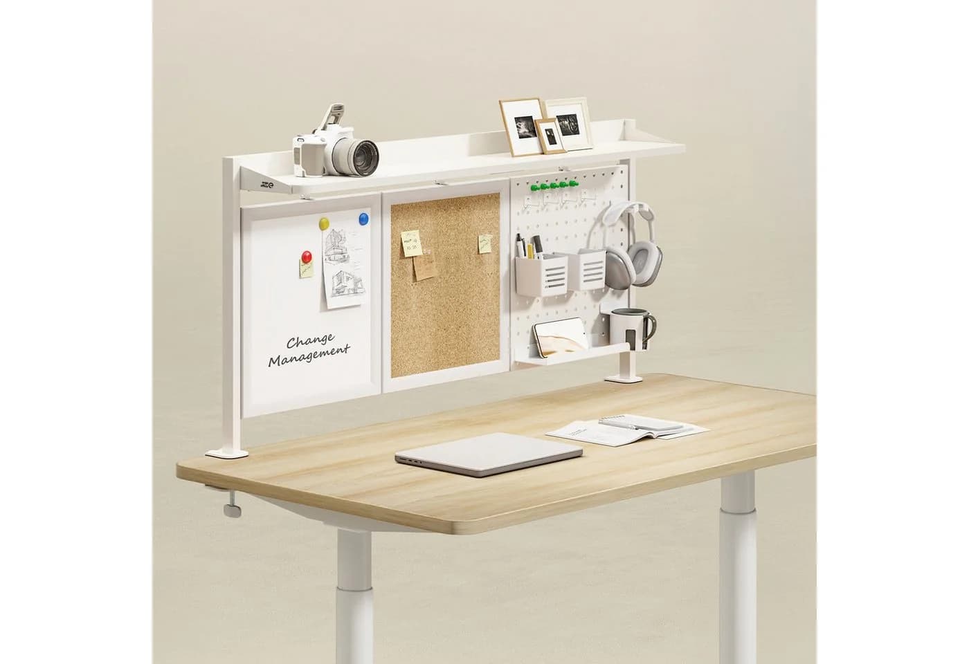 Ergo Office Schreibtisch-Organizer ER-300 mit Kork- und Magnettafel Weiß - Bild 3
