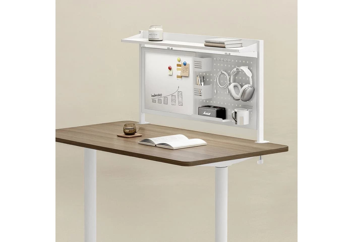 Ergo Office Tafel ER-301 Schreibtischaufteiler mit Magnettafeln, max. Belastung 10kg, weiße Tafel