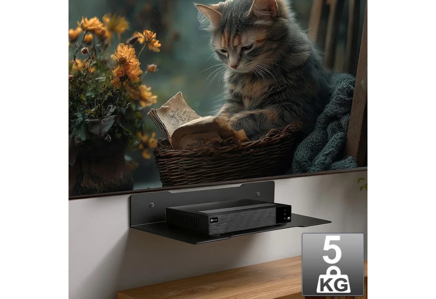Maclean Wandregalhalter MC-122 Schwarz für Decoder & Router