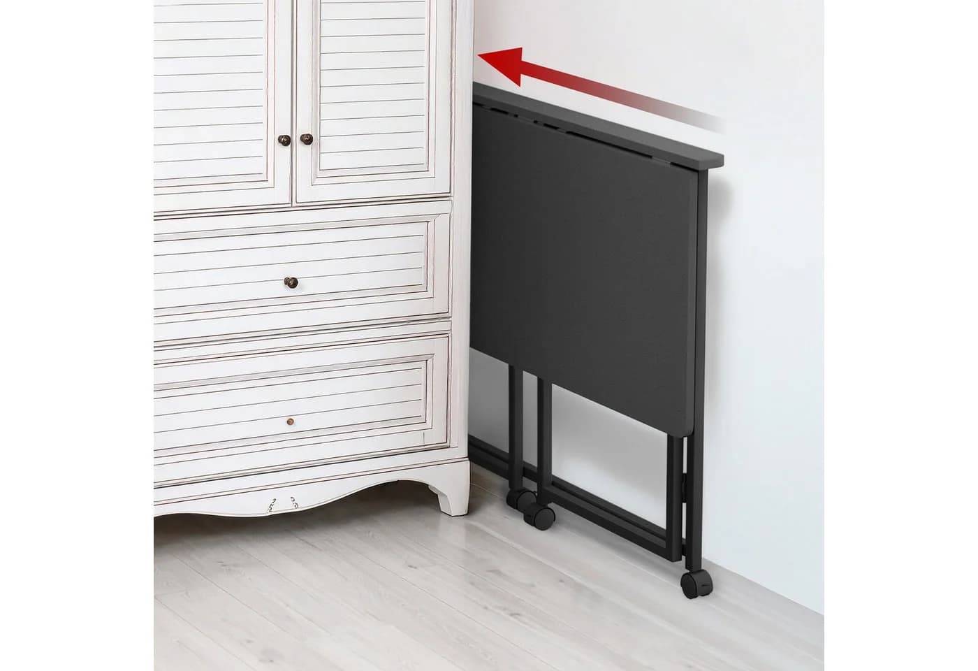 Maclean MC-1250 Klapptisch mit Rädern, 100x50 cm, Klappfunktion - Bild 4