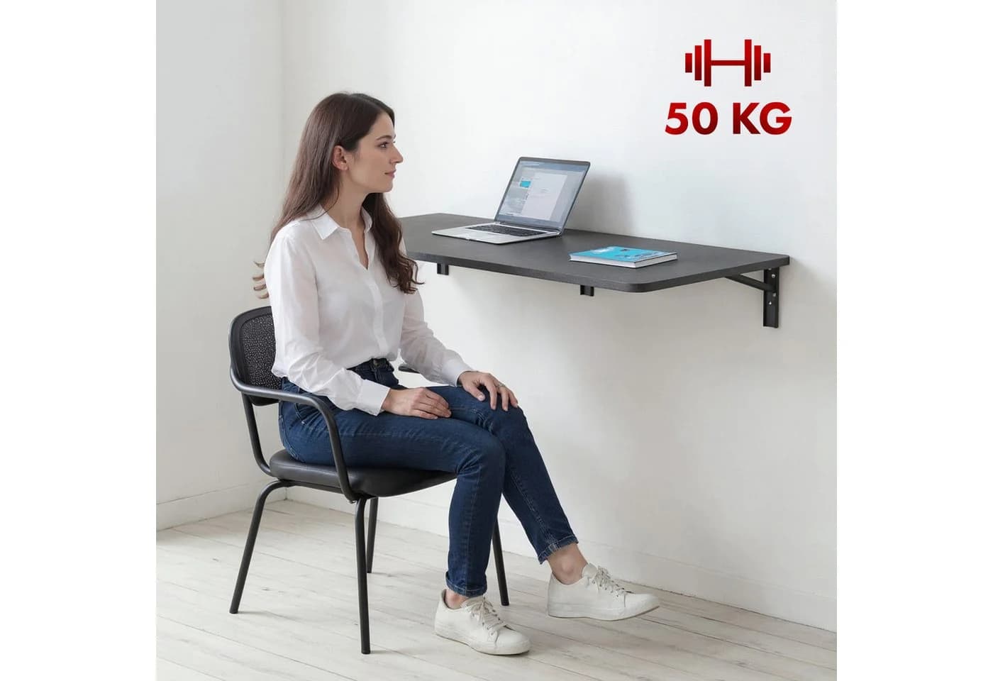 Maclean Klappbares Wandregal MC-128 Schwarz