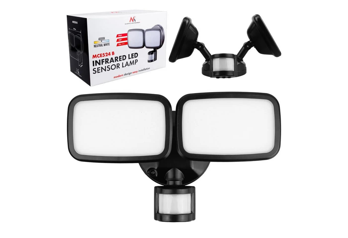 Maclean LED Außen-Wandleuchte MCE524 B Schwarz mit PIR-Sensor - Bild 2
