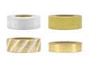 partydeco Washi Tape 4er Set mit Glitzer Gold Silber Bild 2