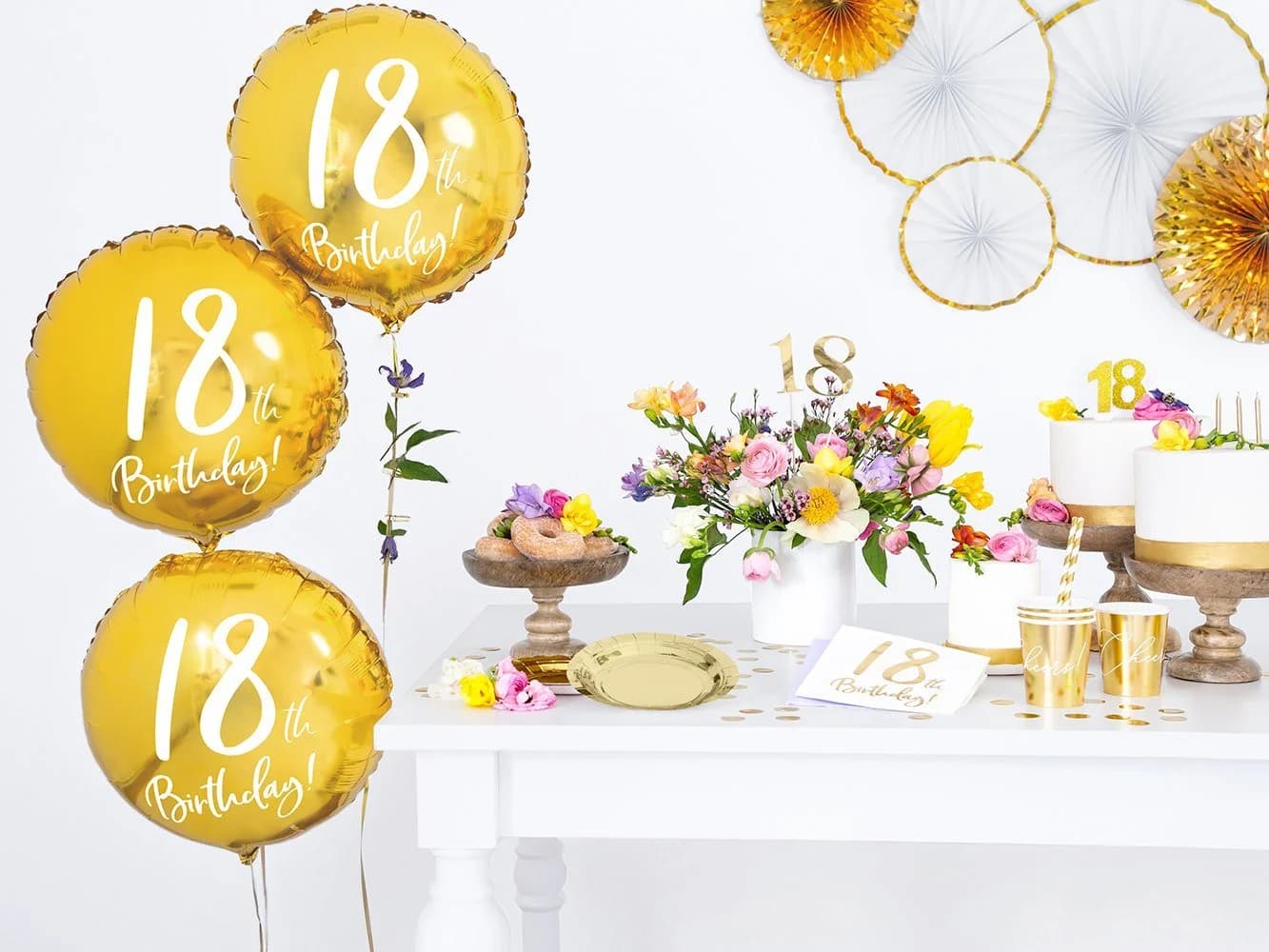 partydeco Geburtstagskerze Zahl 8 Gold Glitzer
