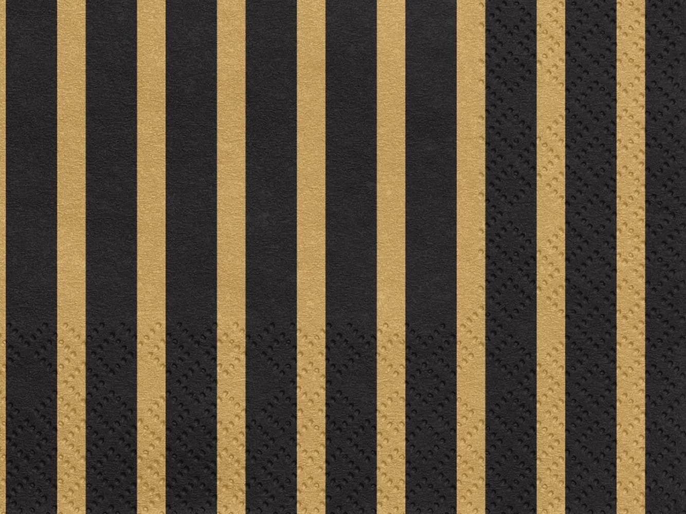 partydeco Papierserviette 33x33cm Schwarz-Gold Streifen 20 Stück
