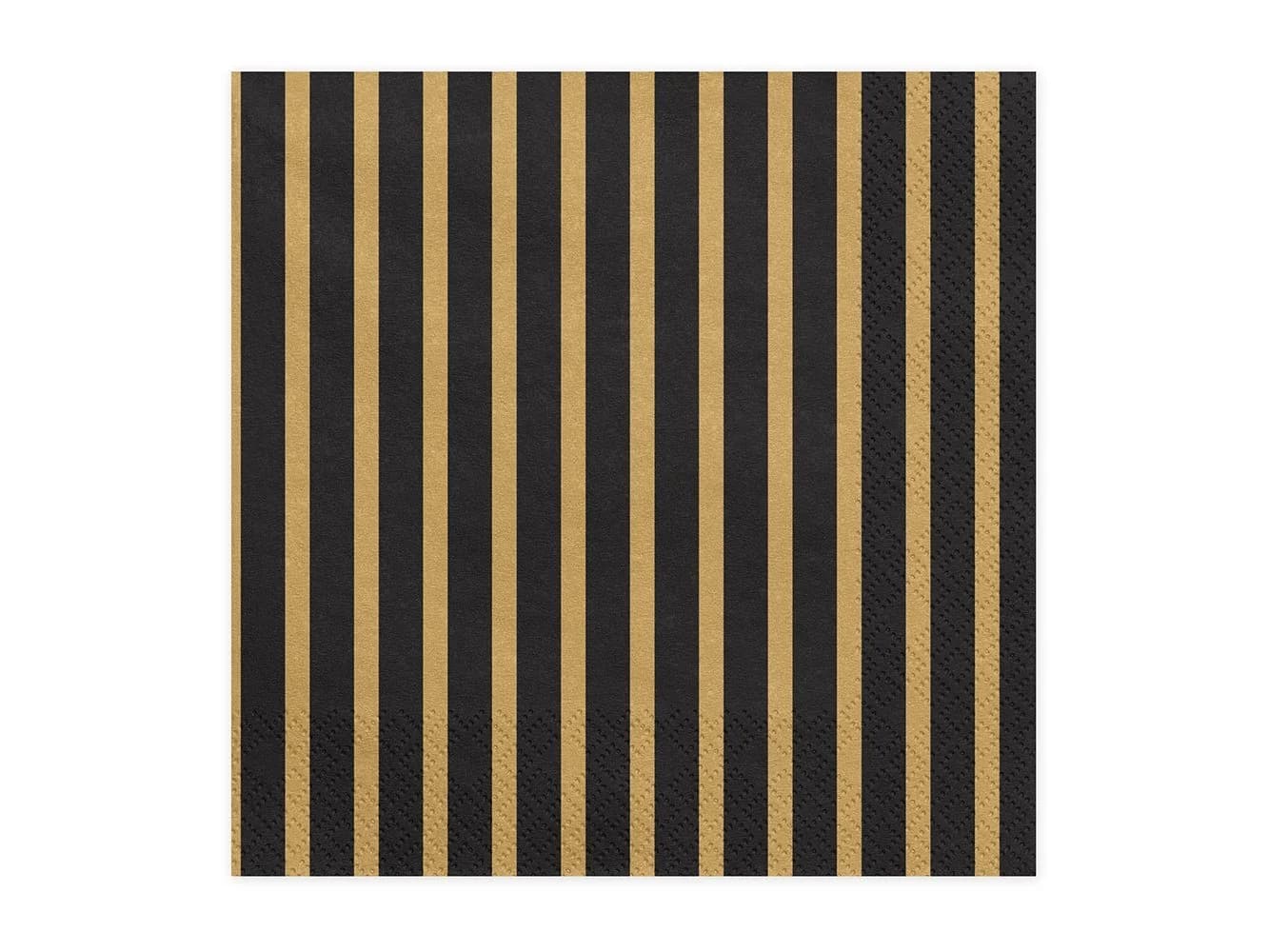 partydeco Papierserviette 33x33cm Schwarz-Gold Streifen 20 Stück - Bild 2