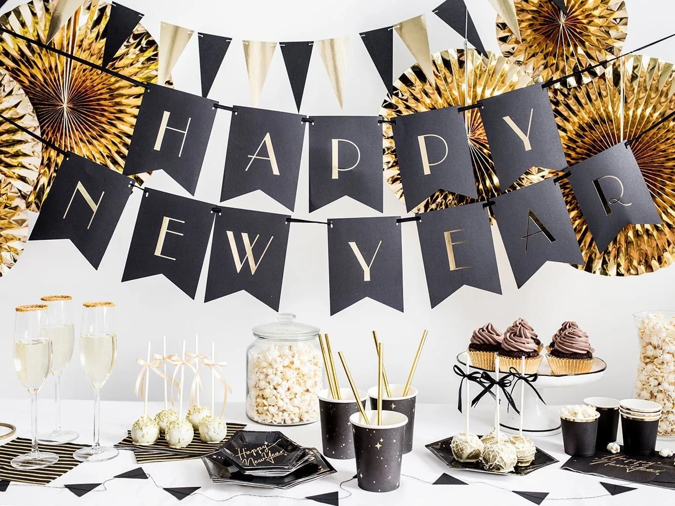 partydeco Papierserviette 33x33cm Schwarz-Gold Streifen 20 Stück - Bild 4