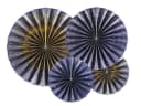 partydeco Papierrosette 4er Set Blau Gold Sternmuster Bild 2