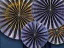 partydeco Papierrosette 4er Set Blau Gold Sternmuster Bild 3