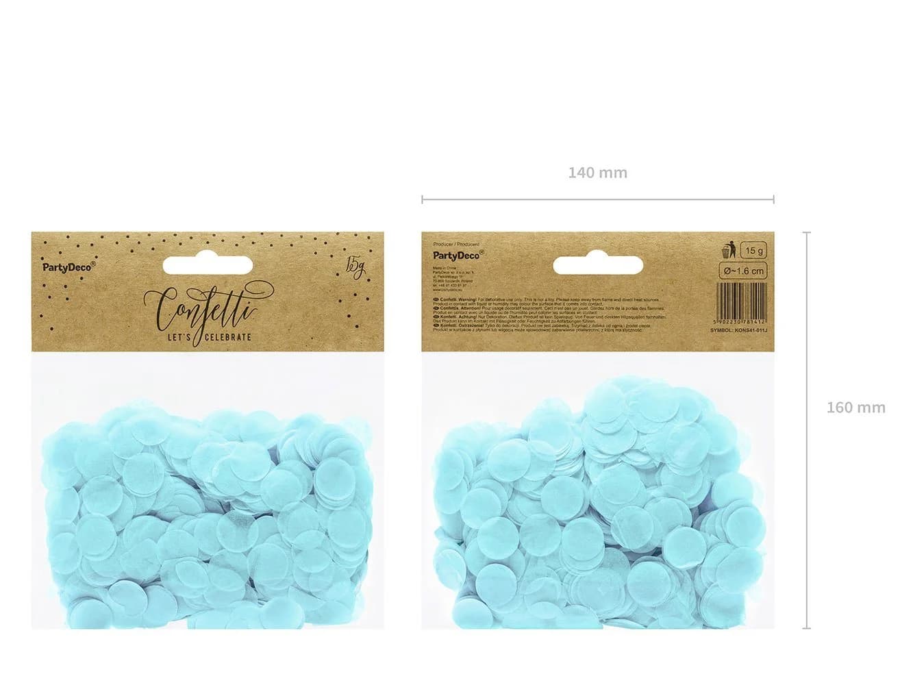 partydeco Streudeko Konfetti Kreise 1,6cm 15g blau - Bild 5