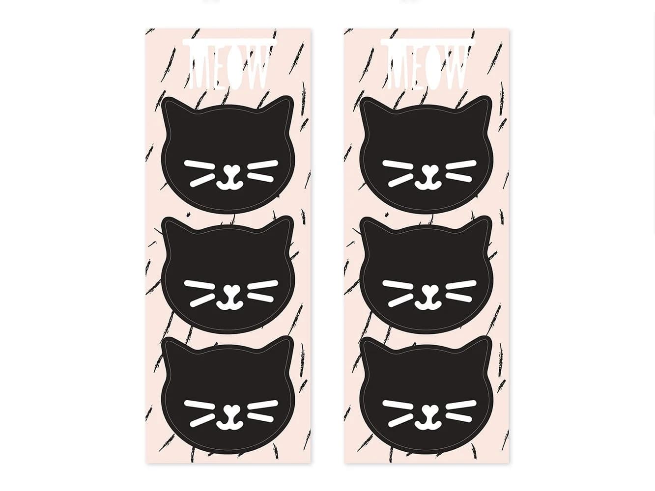 partydeco Papierspitztüten 6er Set mit Katzen Aufklebern Rosa Schwarz - Bild 3