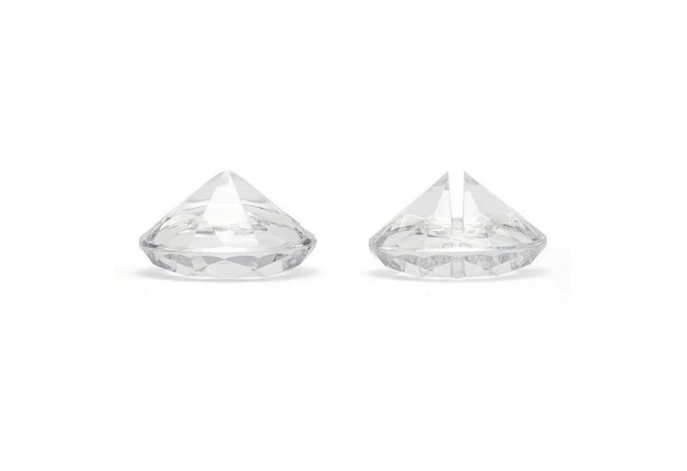 partydeco Platzkartenhalter Diamant Transparent 40mm 10er Pack - Bild 2