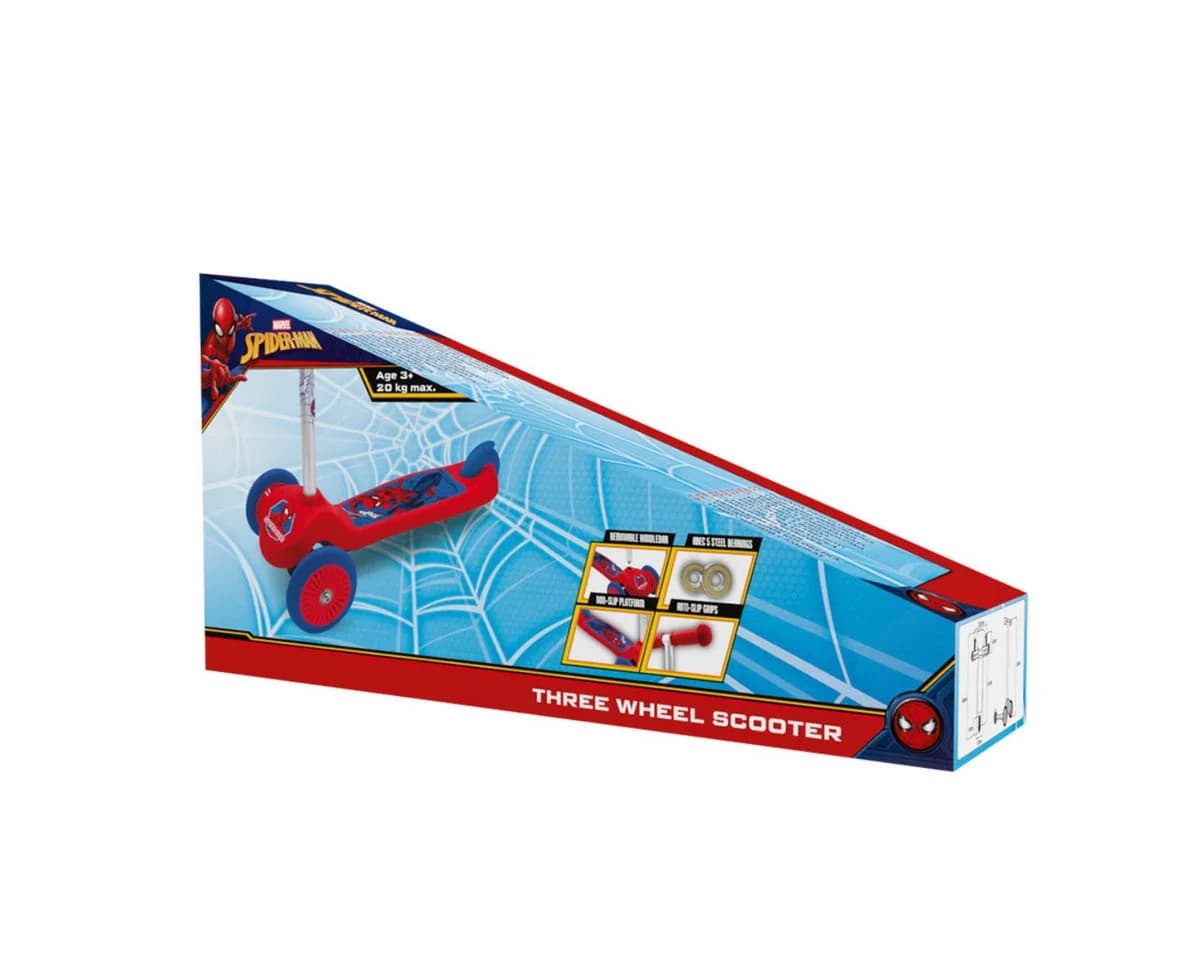 Seven Polska Dreirad Spiderman 3 Wheels Scooter Kinder Balance Roller Rot Blau - Bild 4
