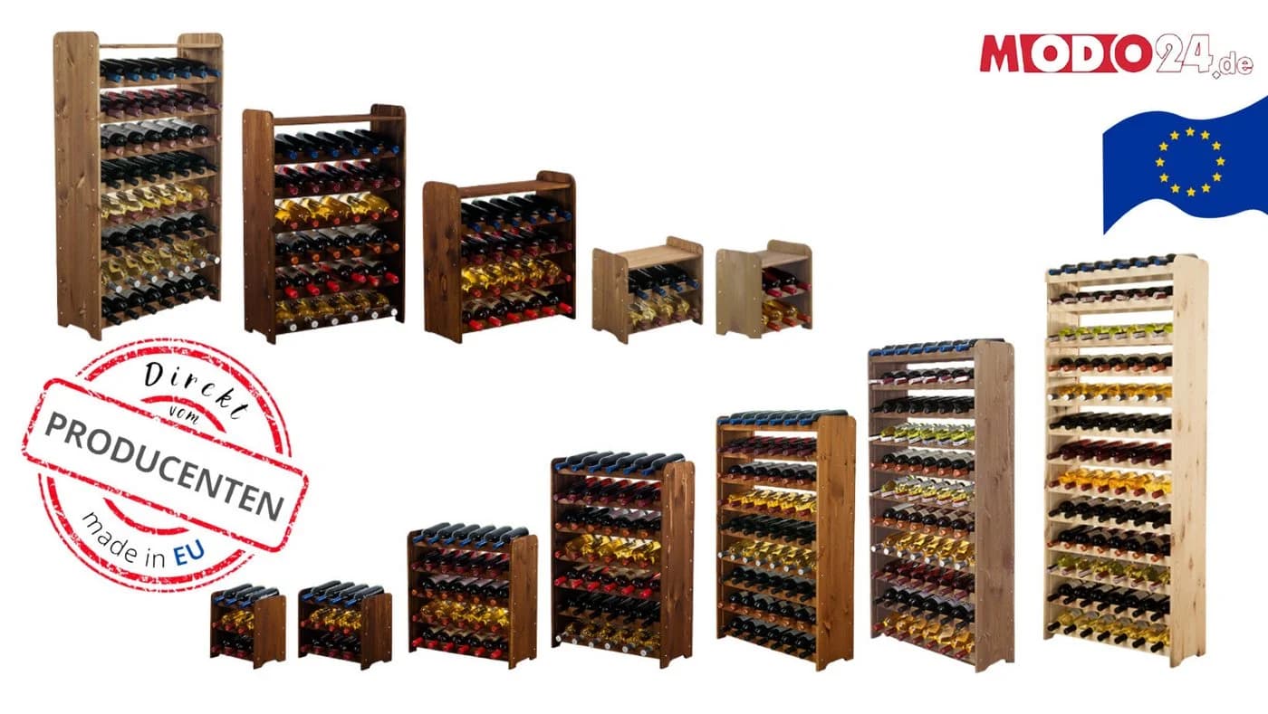 Modo24 Weinregal RW31 aus massivem Kiefernholz Braun - Bild 3