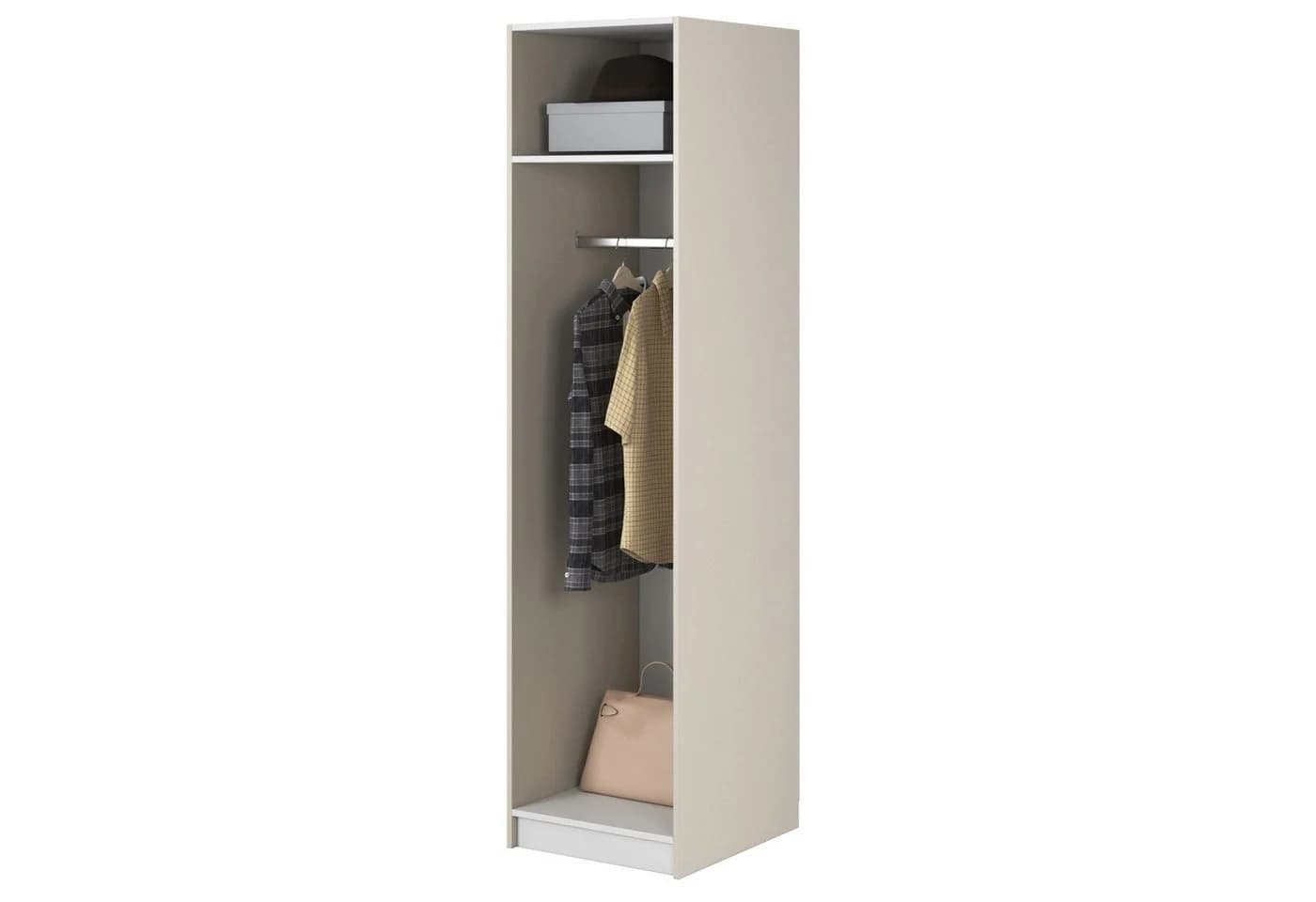 Selsey Kleiderschrank MOONIR Grau mit geriffelten Fronten und goldenen Griffen - Bild 3
