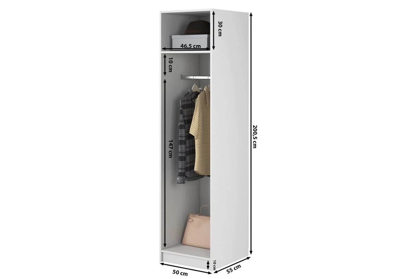 Selsey Kleiderschrank MOONIR Grau mit geriffelten Fronten und goldenen Griffen - Bild 4