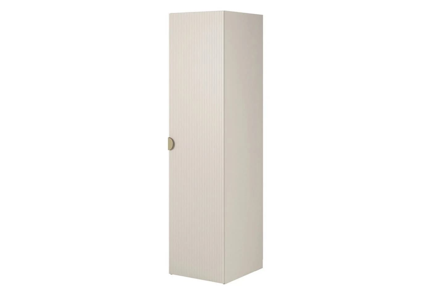 Selsey Kleiderschrank MOONIR Grau mit geriffelten Fronten und goldenen Griffen - Bild 5