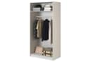Selsey Kleiderschrank MOONIR Grau mit geriffelten Fronten und goldenen Griffen Bild 3