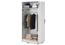 Selsey Kleiderschrank MOONIR Grau mit geriffelten Fronten und goldenen Griffen Bild 4