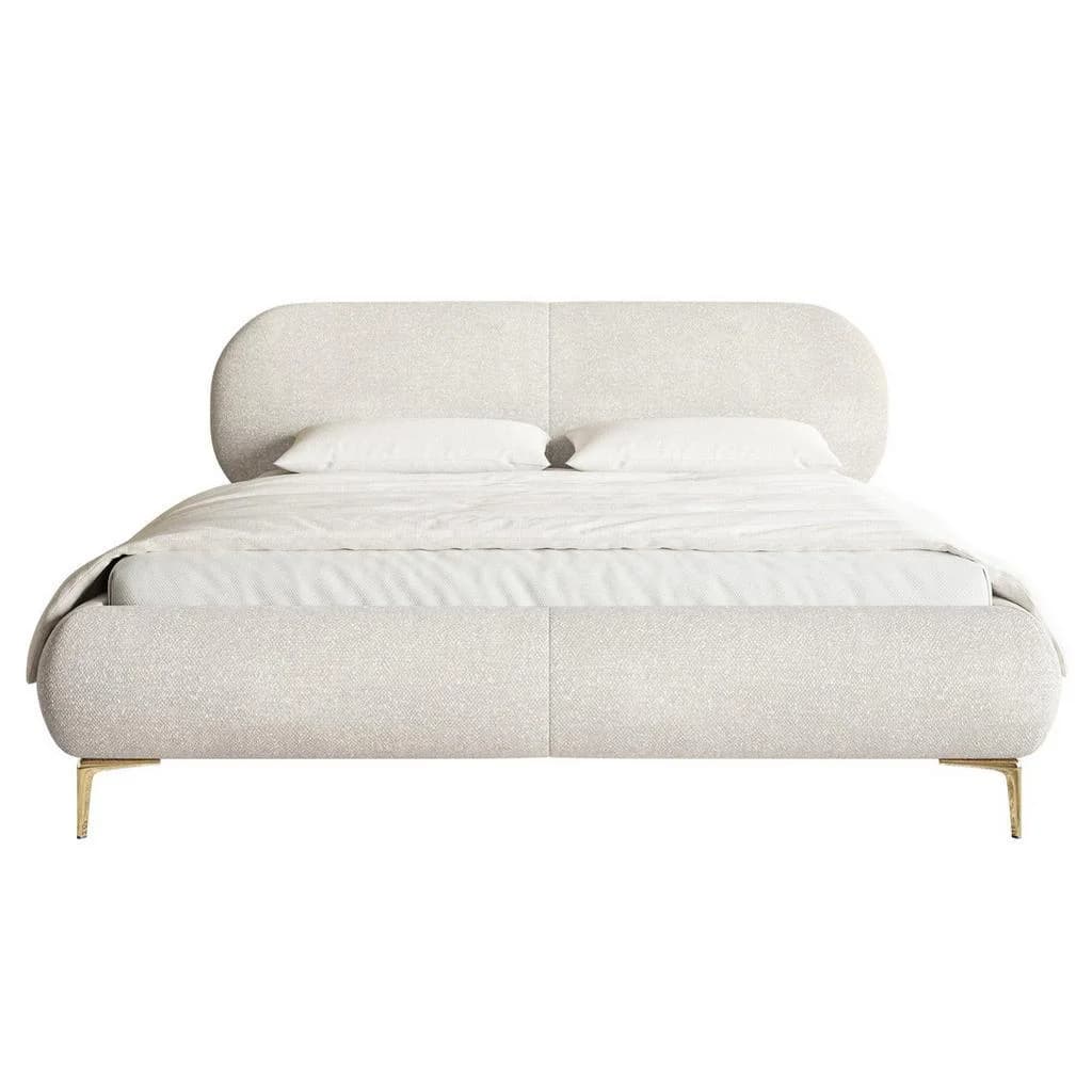 Selsey Polsterbett Ovalle Creme Metallbeine