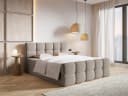 Selsey Boxbett CLOUDY mit Matratze, Topper, Bettkasten und Bouclé-Bezug in Grau Bild 1