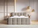 Selsey Boxbett CLOUDY mit Matratze, Topper, Bettkasten und Bouclé-Bezug in Grau Bild 2