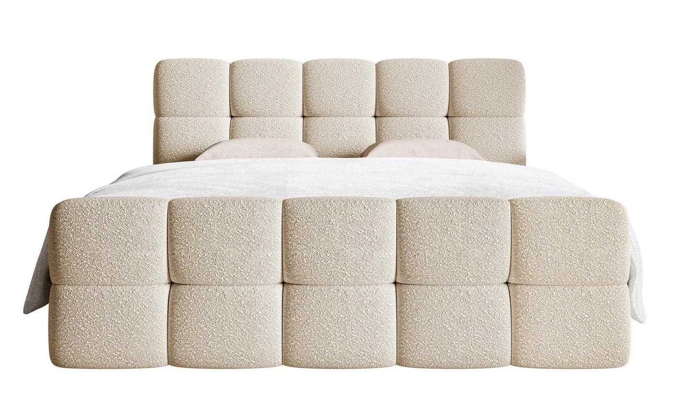 Selsey Boxbett Cloudy mit Matratze & Topper in Bouclé-Optik - Bild 3