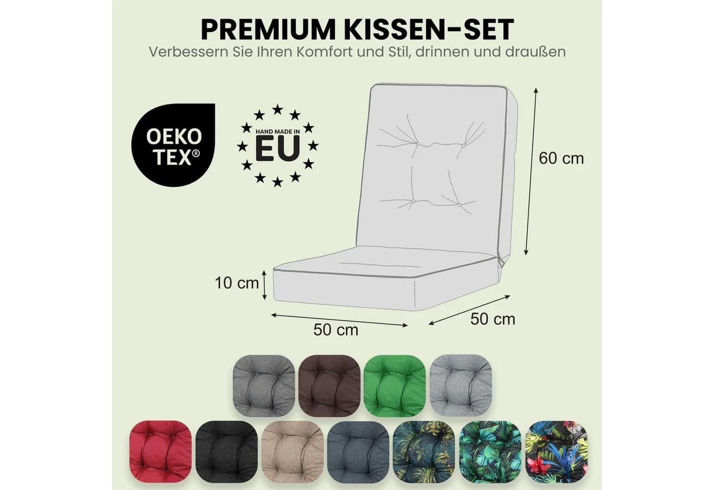 Hobbygarden Bankauflage Beige wasserabweisend UV-beständig - Bild 4