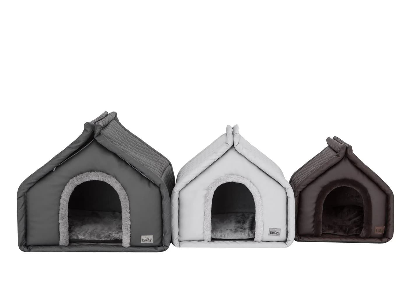 Hobbydog Hundehöhle Diamond aus Ekoleder, faltbar mit weichem Kissen