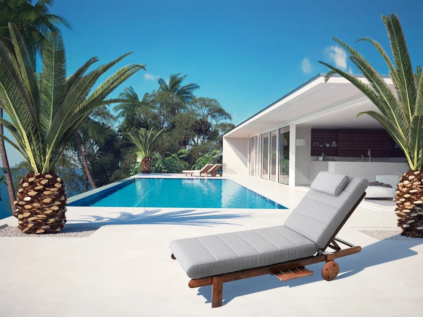 Hobbygarden Polsterauflage Malaga Grau Wasserdicht Wendbar