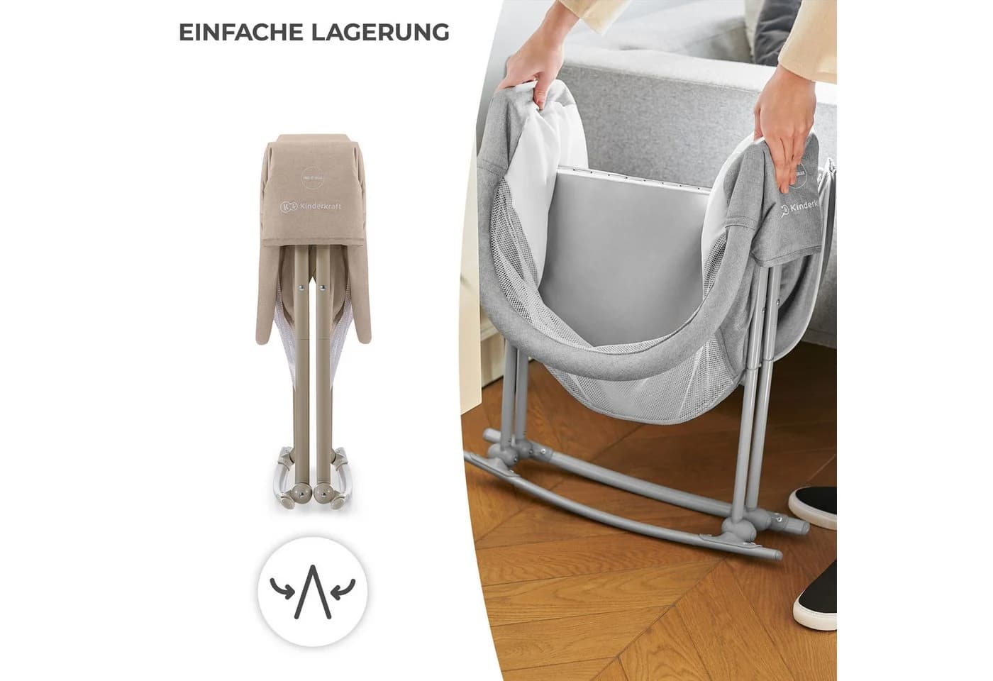 Kinderkraft Baby-Reisebett LOVI Beige - Bild 4