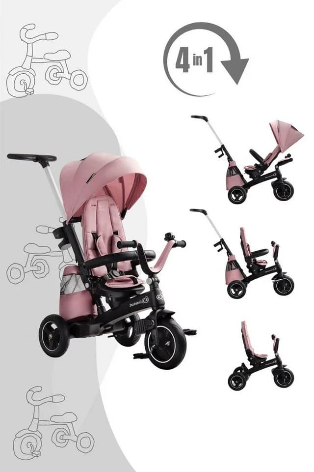 Kinderkraft Dreirad Easytwist Rosa mit Schubstange - Bild 2