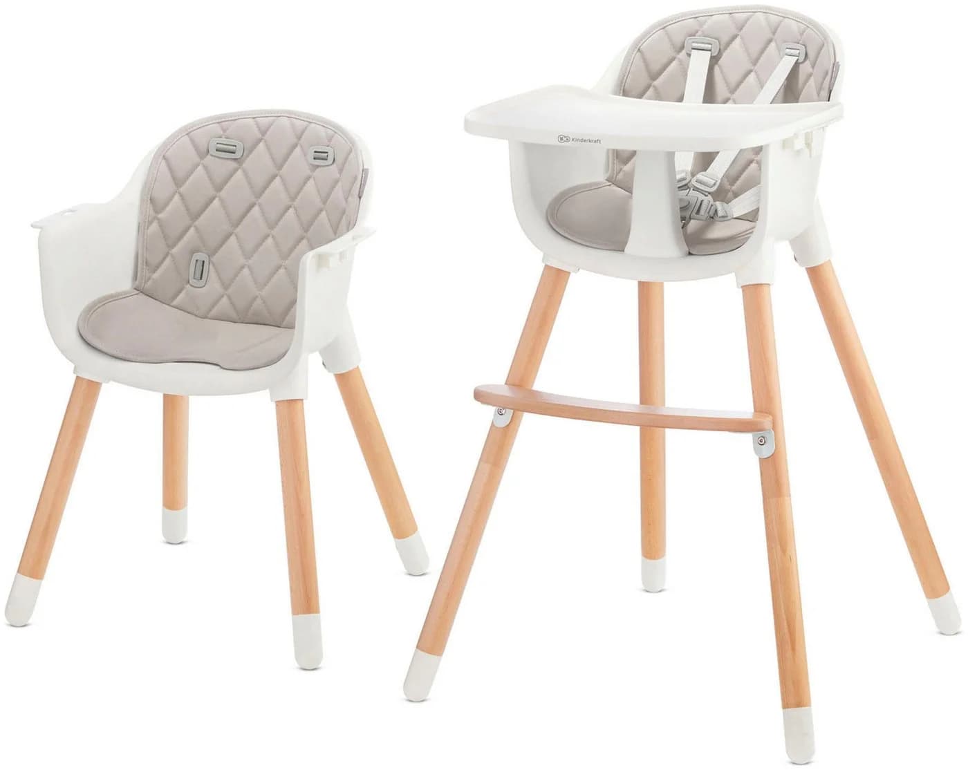 Kinderkraft Hochstuhl SIENNA Grau 2-in-1 mit Sicherheitsgurt - Bild 2