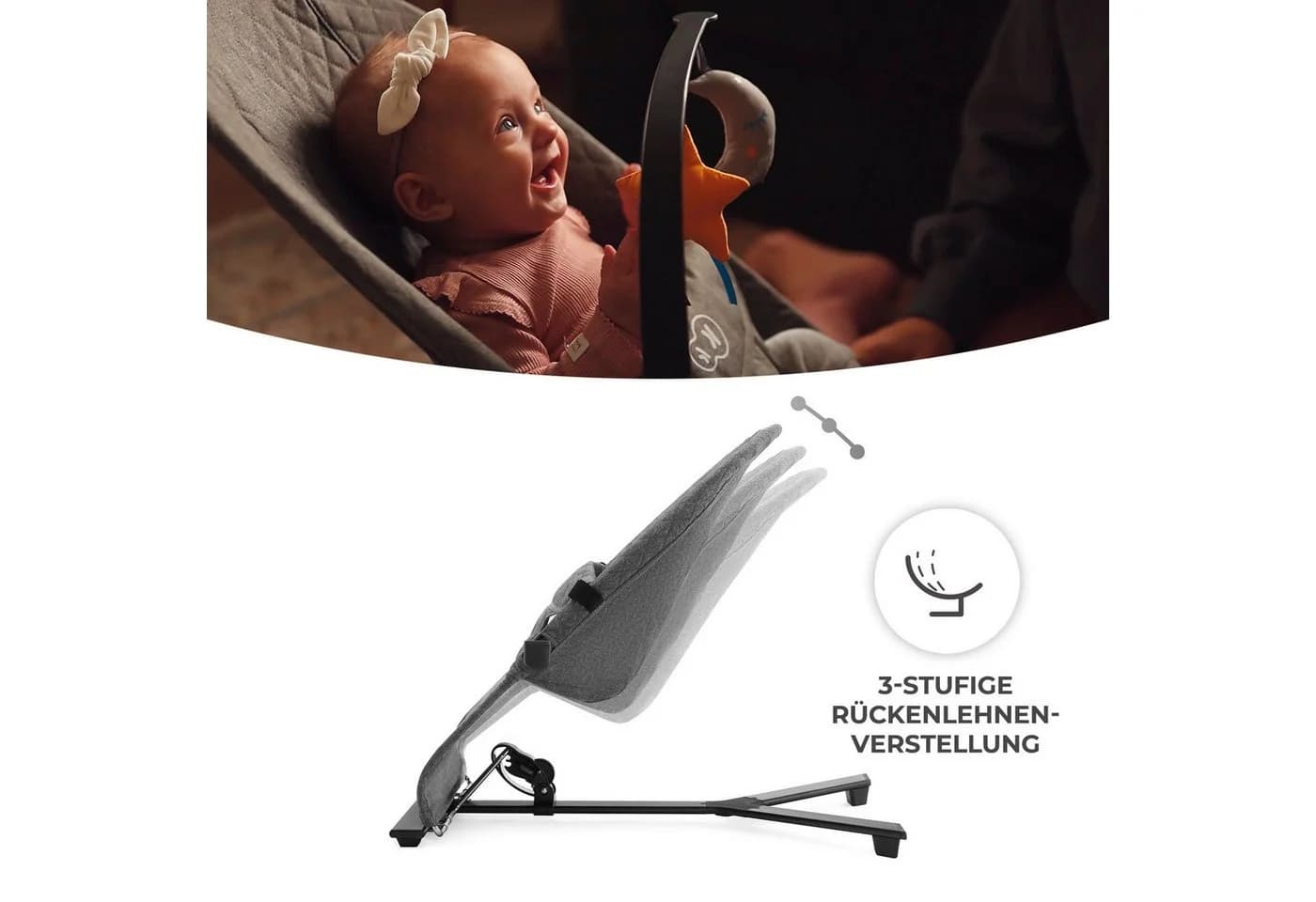 KINDERKRAFT Babywippe MIMI Grau Aluminium Polyester - Bild 5