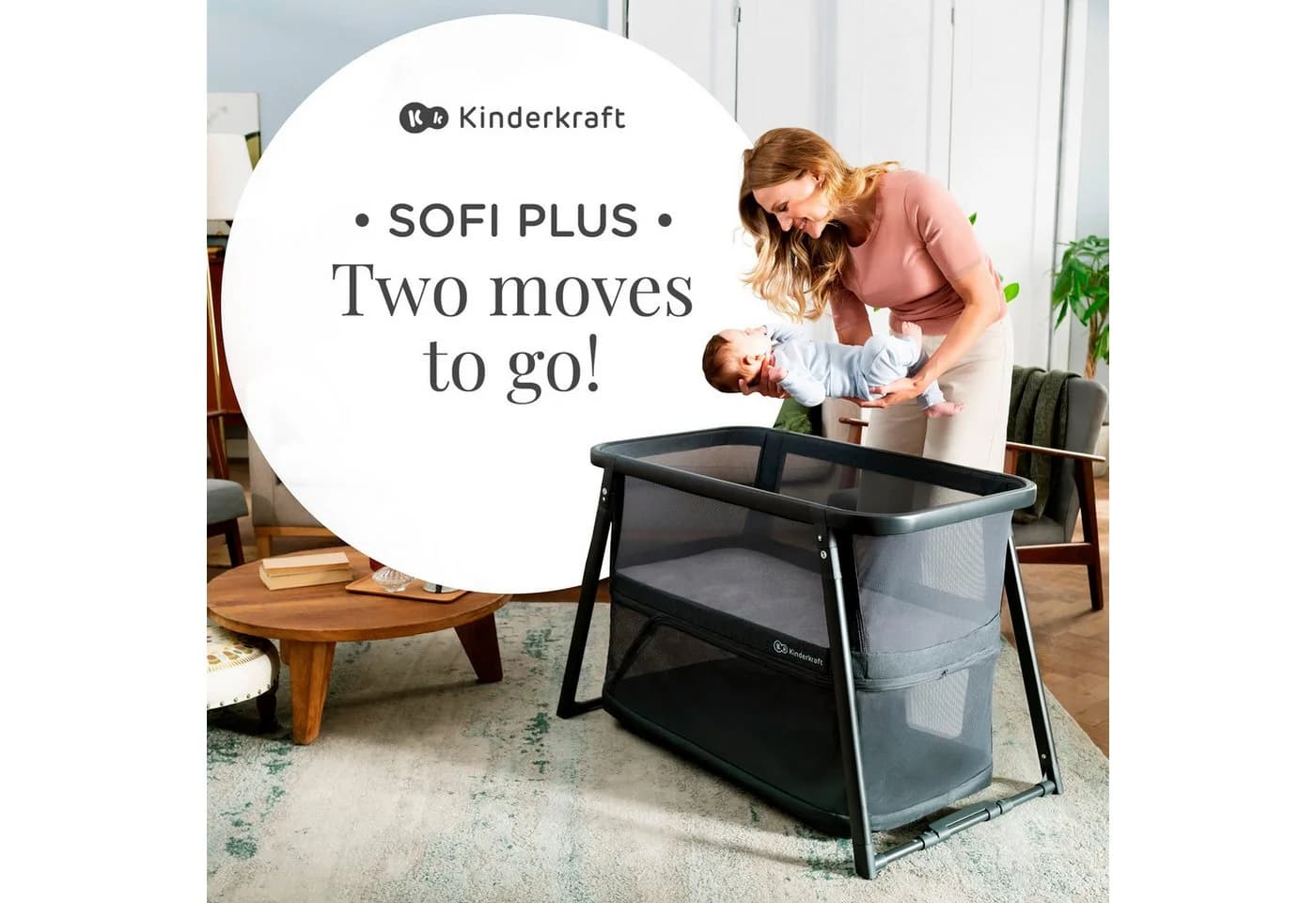Kinderkraft Baby-Reisebett SOFI PLUS 4-in-1